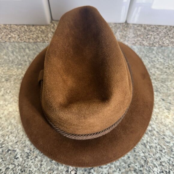 Vintage 1979 Dobbs Fifth Ave New York Fedora Hat Men's 7 1/8 Brown Fur Felt - Picture 7 of 16